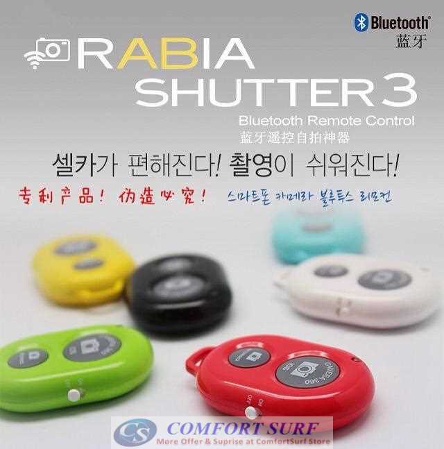 ASHUTB RABIA Bluetooth Shutter3 Wireless Remote Camera Monopod Selfie Shutter IOS Android